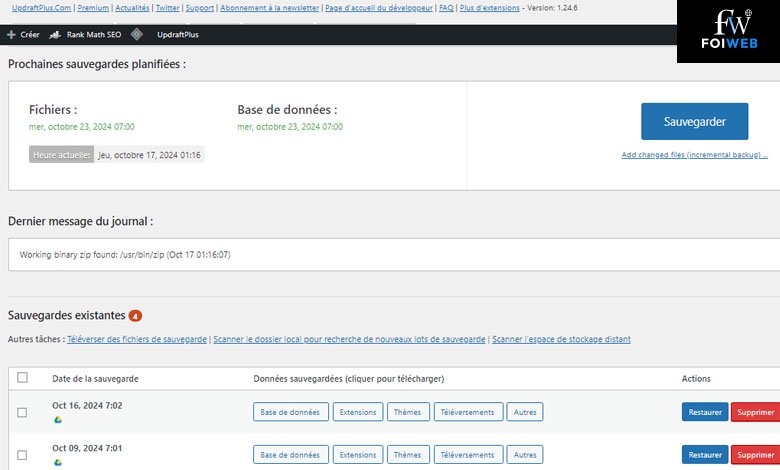 Transférer un site WordPress vers un autre hébergeur avec l'extension UpdraftPlus et Google