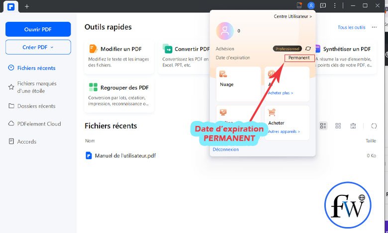 Wondershare PDFelement Pro activation à vie
