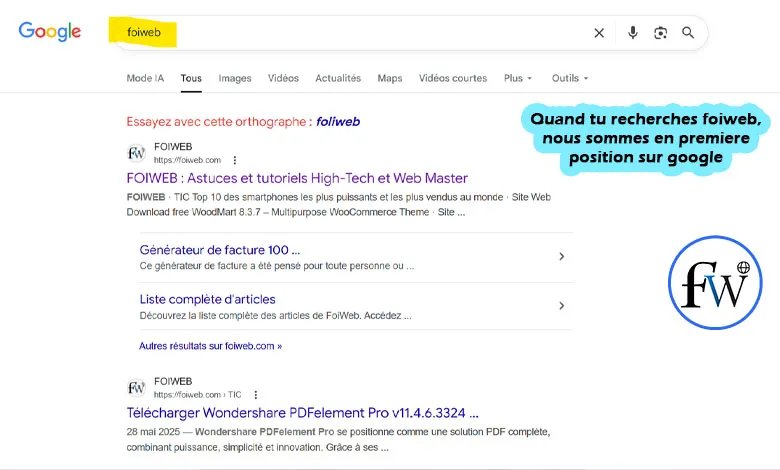 trafic d’un site web, foiweb est en premiere position sur google
